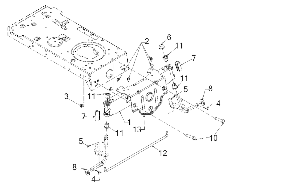 Pivot Bar Diagram and Parts List for 13BB77SS345 2023 Yard Machines Lawn Tractor
